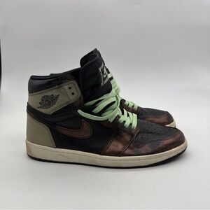 Size 12- Air Jordan 1 Retro OG High Patina White Black Suede (555088-003)